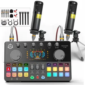 Squarock M100 Gen-3 Podcast Equipment Bundle for 1 for 2, Tripod Kit