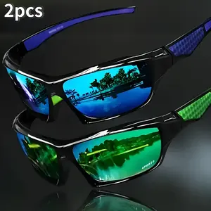 Sports Polarized Sunglasses For Men Cycling Driving Fishing UV400 Protection, Unisex Polarized Sports Fashion, Lightweight PC Frame, Full-Rim Design. Suitable for Fishing, Sports, Leisure, and as a Durable Gift for Holidays summer glass light blue goggles
