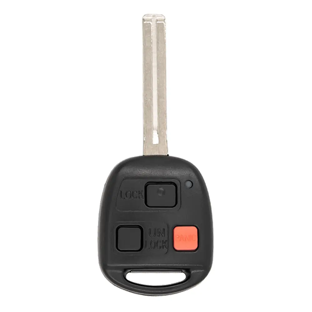 Brand New Aftermarket Remote Key Fob for 1999 Lexus LX470 - 3 Buttons (Lock/Unlock/Panic), 3B FCC# HYQ1512V, 4C Chip, 89070-60080, Long Blade, 315MHz RF, CR1616 Battery, Car Replacement Key Accessory with Lock