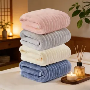 Striped Pattern Microfiber Bath Towel Sets, Premium Anti-Bacterial Unisex 2/4-Count Soft Absorbent Quick-Drying Home Bathroom Hotel Supplies