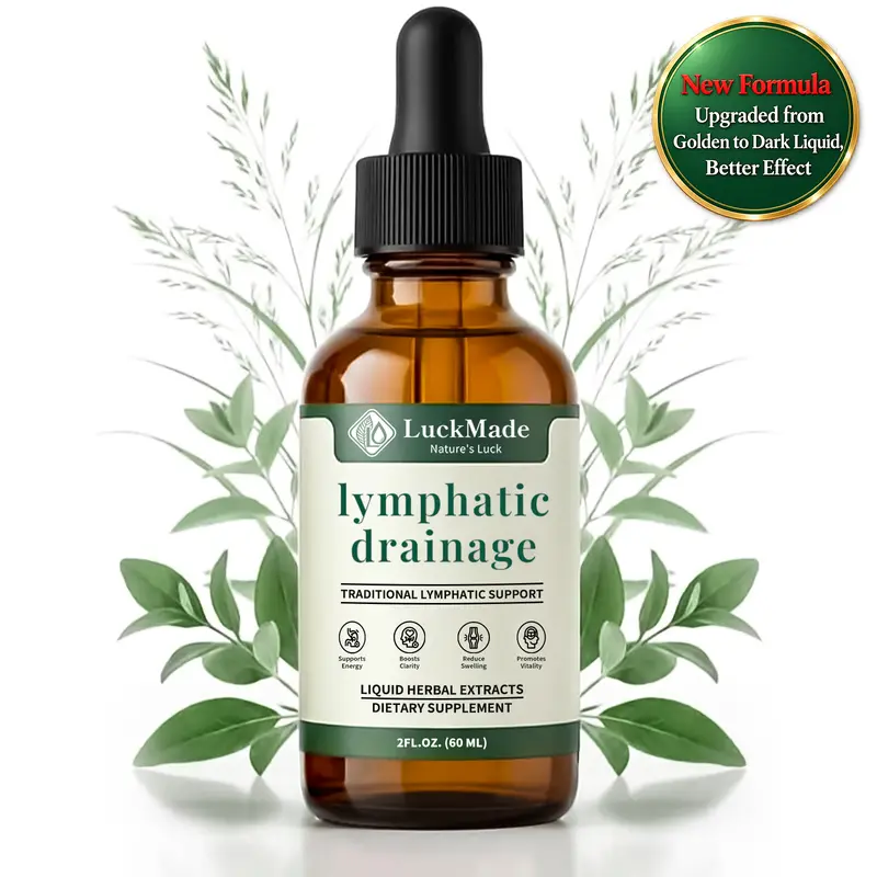 Organic Lymphatic Drainage Drops Bottles Pack - 2 Fl Oz Herbal Selfcare Supplement, Portable Dropper, Prop 65 Safe, Immunity Booster, Vitality Enhancer, Lymphatic Health Support