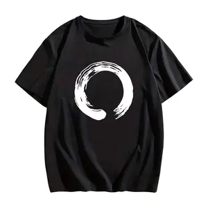 Elegant Zen Round Shape Men's Short Sleeve T-shirt Summer T-shirt Top