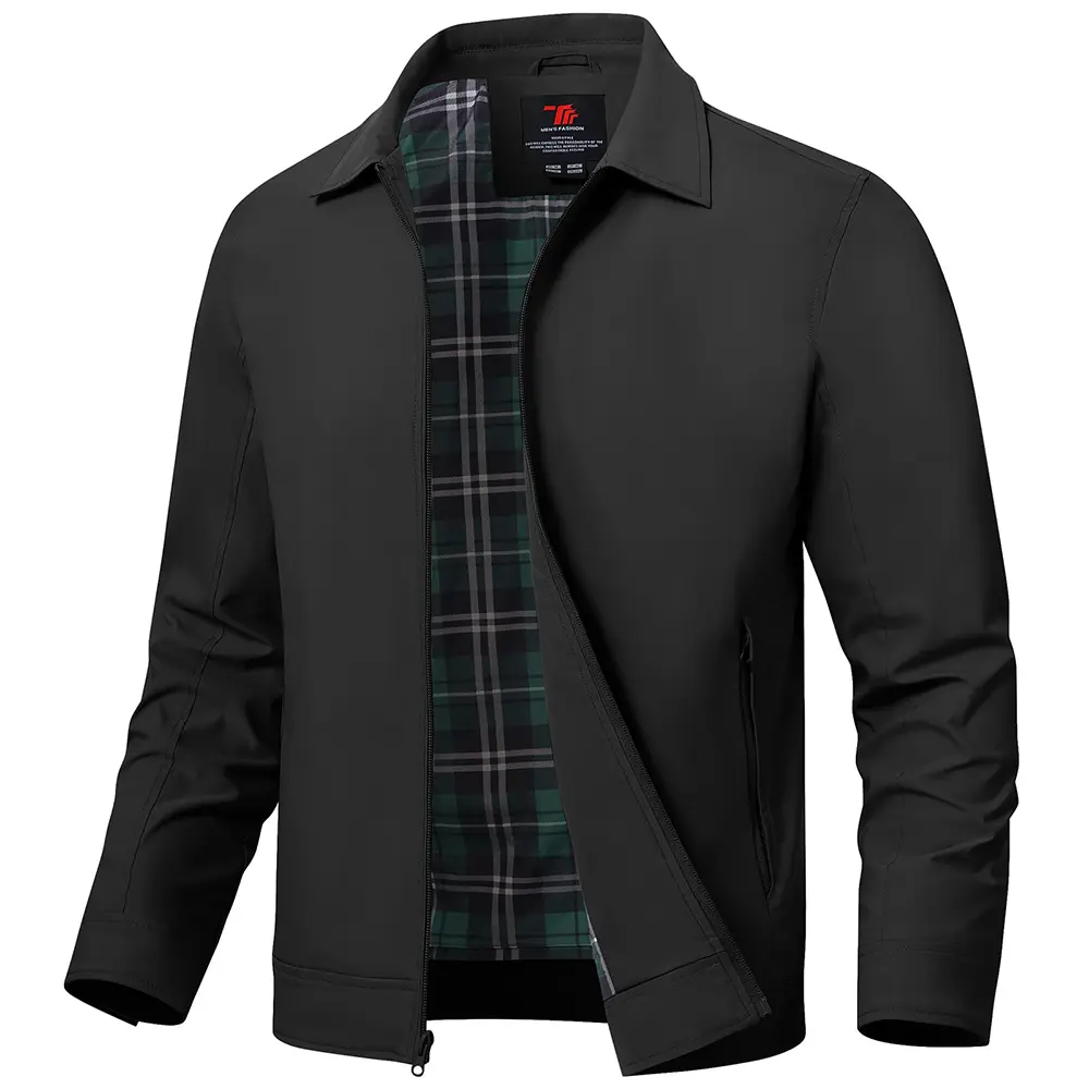 GOPUNE Menswear Coats Men's Lightweight Jacket Windbreaker Golf Light Full Zipper Zip Up Work Casual Bomber with Zip Pockets