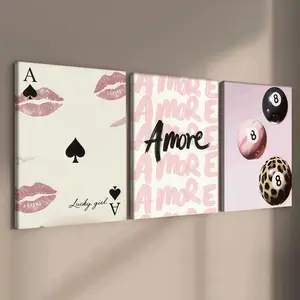 3-count wooden frame canvas, home decor poster, corridor wall art, waterproof, Decorative Artwork