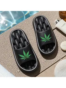 1pc Maple Leaf Printed Travel Slippers, Outdoor Slippers, Sports Slippers, Lightweight Slippers, Bedroom Slippers, Bathroom Slippers, Dormitory Slippers, Balcony/Garden Slippers, Beach Slippers, Unisex, All-Season