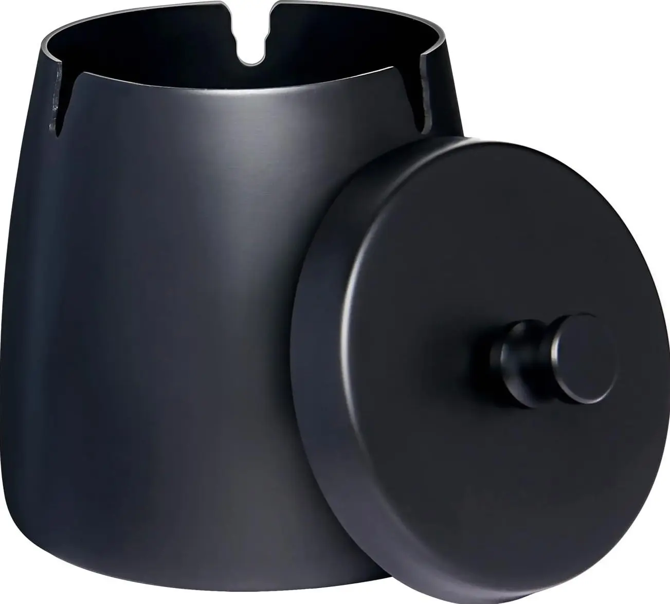 Solid Ashtray with Lid Smell Proof,Smokeless Ashtray for Cigarettes Indoor,Stainless Steel Windproof/Rainproof Ashtray