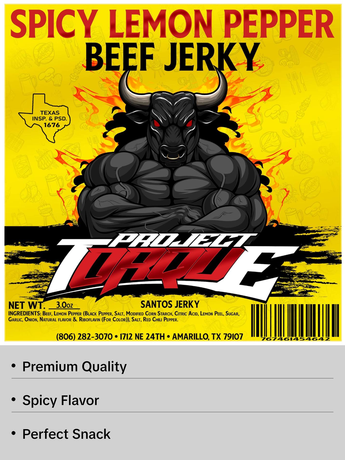 SPICY LEMON PEPPER BEEF JERKY (CARNE SECA)