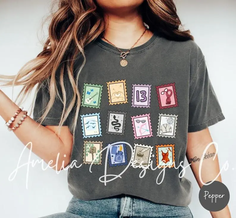 Eras Stamps Shirt  Taylor Comfort Colors Shirt  Eras Tour T-Shirt  Cute Album Symbols  It Was Rare I Was There  Taylor Fan Gift