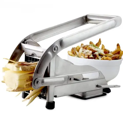 French Fry Cutter with Interchangeable Blades Non-Slip Suction Base for Easy Air Fryer Fries Maker Kitchen Gadgets hanksgiving tableware Value Pack TikTokShopBlackFriday Christmas Gift Set Stock Up