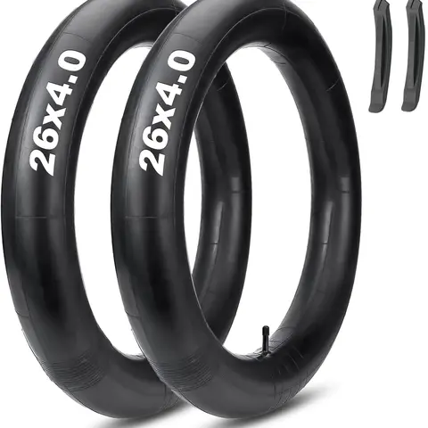 MOHEGIA Fat Bike Inner Tubes - 20x4.0/26x4.0 Inch E-Bike Fat Tire Tubes - Premium Butyl Rubber, Schrader Valve (AV 32mm) - Includes 2 Tire Levers (2-Pack)