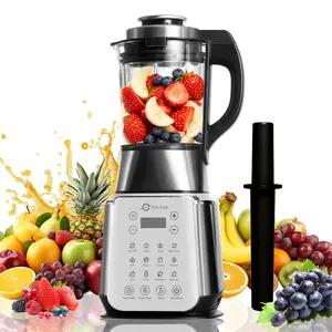 Stainless Steel Glass Blenders for Kitchen，1500W Motor, Food Processor Combo 9 Adjustable Speeds, 14 Preset Programs
