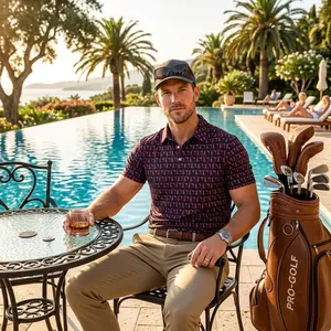 Body Art Pattern Golf Polo Shirt for Men - Funny & Crazy Design, Short Sleeve Performance Top