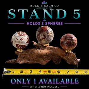 Crystal Sphere Holder | Natural Driftwood Display Stand | Holds 3 Spheres