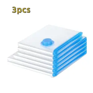 3 Pack Transparent Vacuum Compression Storage Bags for Clothes, Blankets, and Quilts, Essential for Bedroom and Dorm Organization, Bedding Storage Bags