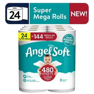 Angel Soft Toilet Paper, 24 Super Mega
