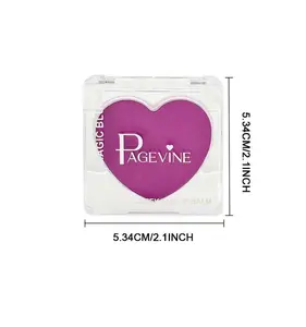 All-day  Blush - Long-lasting, buildable, ultra-blendable blus Heart-Shaped Hydrating Blush Balm for Lips & Cheeks, Built-In Puff for Easy Contouring & Radiant Glow Makeup Smooth Cosmetic Elegance