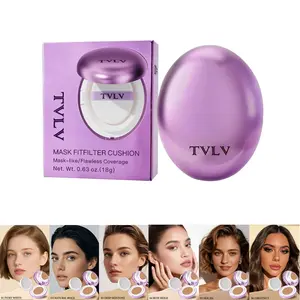 Long-Lasting Air Cushion Foundation - Conceal Flaws, Breathable Lightweight, Invisible Pore Matte Finish, 6 Shades, No Masky Flawless Base for All Skin Tones