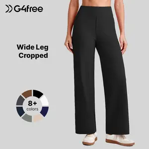 G4Free 25.5''/27.5''/29.5'' Wide Leg Pants for Women 7/8 Length Yoga Dress Pants High Waist Stretch with Pockets Casual Work