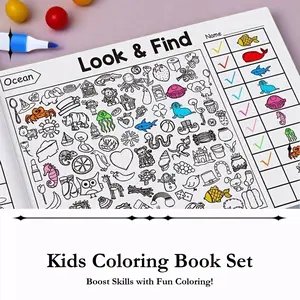 Interactive Treasure Hunt Coloring Book with Hidden Patterns, Enhances Focus, Observation, Fine Motor Skills, Includes Writing Practice Pages