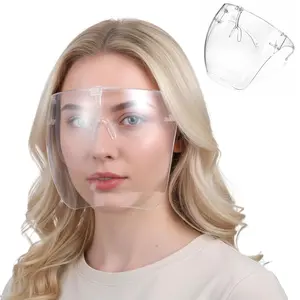 Sports & OutdoorsFace Shield with Glasses Clear Plastic Nail Faces Mask for Nail Drill Full Face Shield for Adults Women Men Salon Clear Visibility Comfortable Wear Splash Resistant Reusable Anti Fog