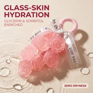 3D Crystal Rose Soap on a Rope - Pink Floral ASMR Bath Gift