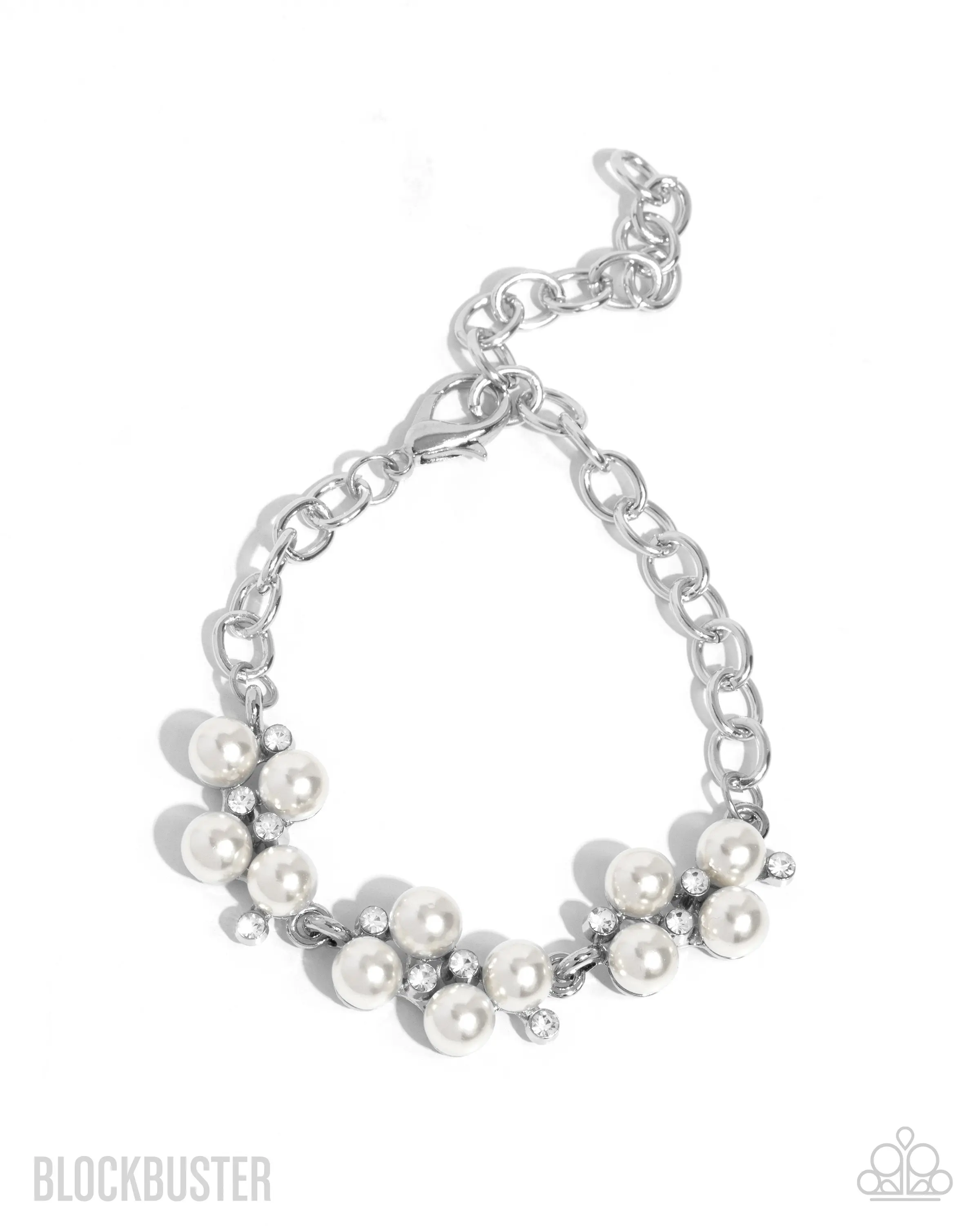 I Do - Cascading white silver chain bead bracelet