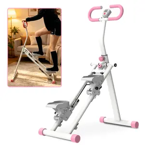 Fahuac 350LBS Vertical Stair Stepper Machine, Steel Frame Compact Foldable At Home Gym Equipment with Adjustable Handlebar & Pedals for Full-Body Workouts
