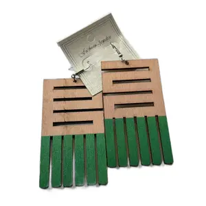 Wood Pik Color Earrings Ethnic