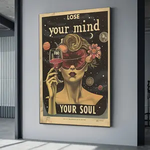 Retro Poster Print, Music Poster, Vintage Wall Art, Vintage Art Print, Lose Your Mind Find Your Soul Vintage Poster