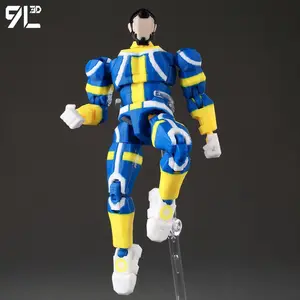 ​9L3D Lucky13 Invincible IMMORTAL Action Figure Dummy13 BlueYellow Suit T13 Multi-Jointed 3D Printed Collectible Toys Titan13​