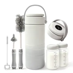 Portable Breast Milk Cooler – HOKORIIKU 22oz Breastmilk Chiller with Temp Display, 360° Total Cooling Keeps Fresh 24H, Large-Capacity for Travel/Outdoor, Set Includes + Brush 2 Milk Bottles