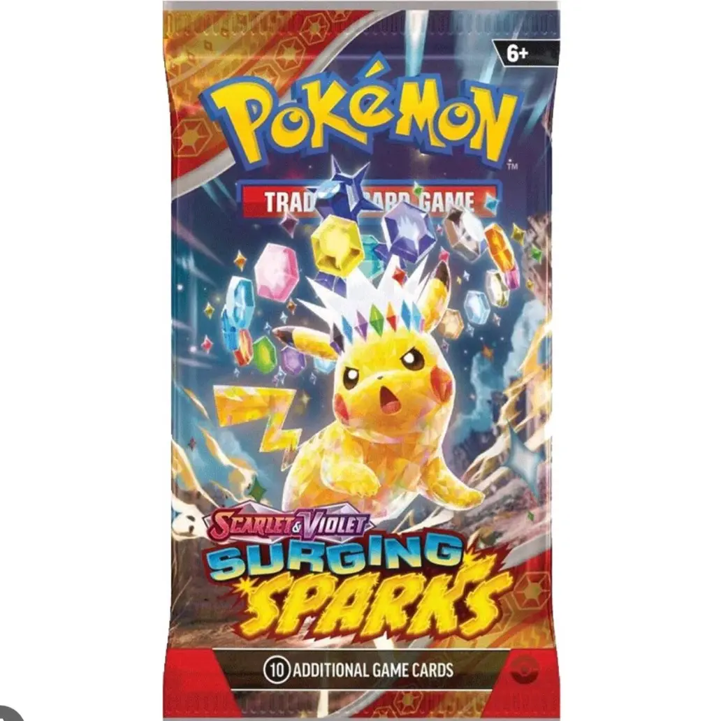 Surging Sparks Booster Packs - Pack of Trading Cards, Not for Return or Exchange, Sealed for Live Streams