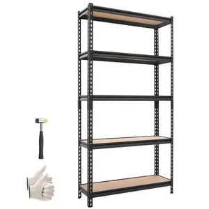 【Summervibes】VEVOR Storage Shelves, 5-Tier Adjustable, 3000 lbs Capacity, Heavy Duty Garage Storage Shelving Unit, Metal Utility Rack Shelf, for Kitchen Pantry Basement Bathroom, 36.34" W x 12.17" D x 71.38" H