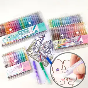 Set of 12/24/36 Erasable Gel Pens, Retractable Fine Tip Click Pens, Multicolor Ink, Art Supplies, Ideal for Students Teachers Artists Drawing Writing Gifts, With Eraser