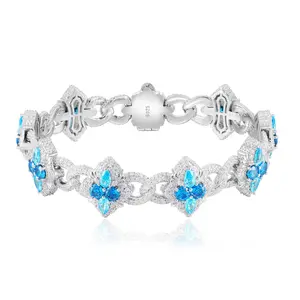 【#B430】Four-leaf Clover Bracelet UCCIYO Lab-Created Moissanite Chain Bracelet S925 Sterling Silver