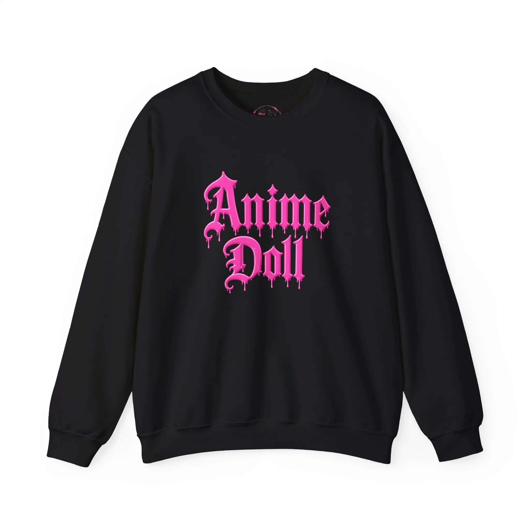 Pink Anime Doll Sweatshirt | Y2K Goth Crewneck | Kawaii Emo Sweater | Alternative Anime Aesthetic Pullover | Soft Grunge Streetwear