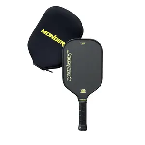 Monger 16mm Carbon Power Pro Gen 2 Thermoformed T700 Toray Carbon Fiber Pickleball Paddle Gold “Free Cover”