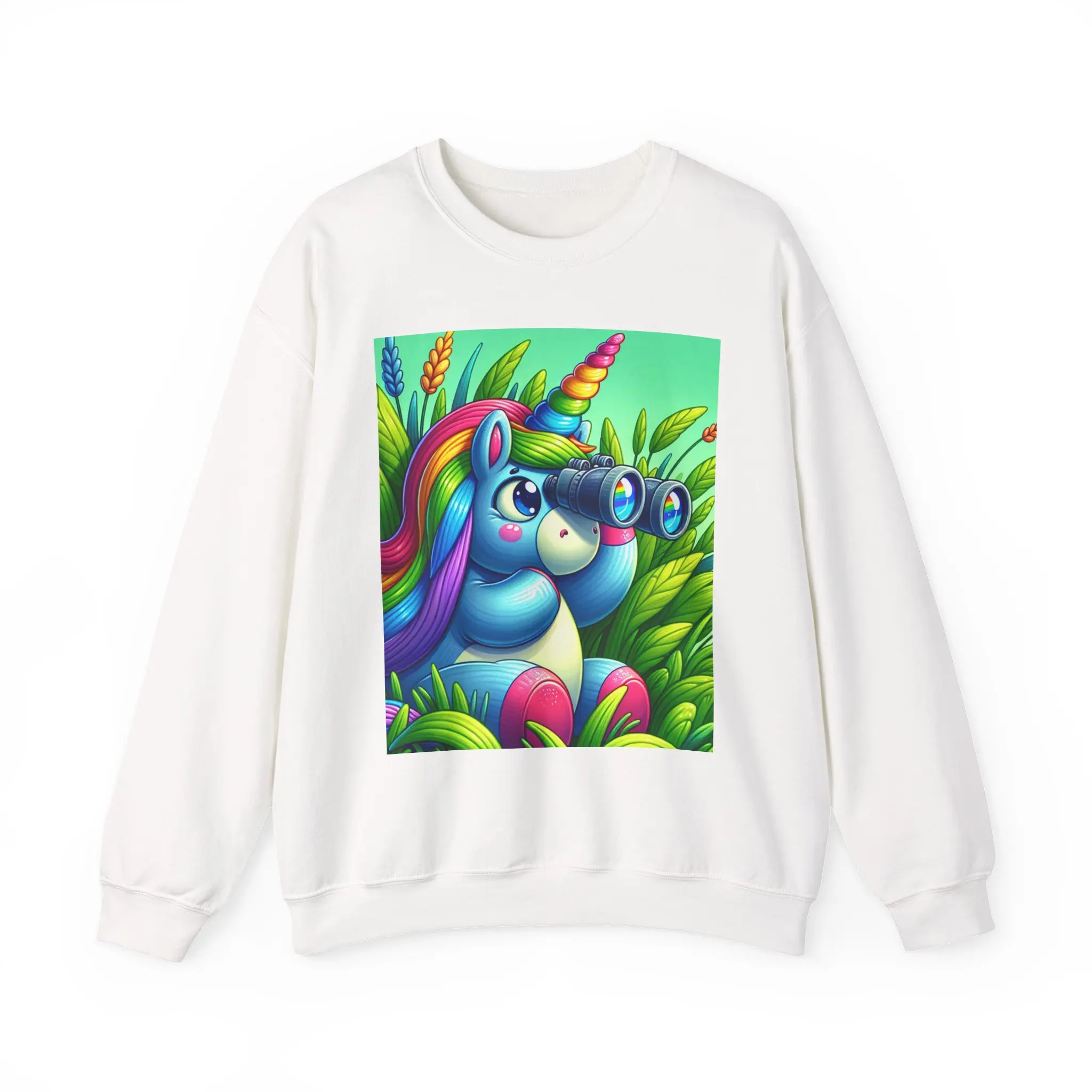 Unicorn, Hunting sweatshirt | Rainbow Unicorn Illustration