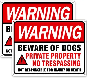 1 Pack Beware of Dog Signs, 13x9.9 inch Reflective Tin Sign Beware of Dog for Fence, Do Not Enter Sign Great for Garden and Yard Wall Decor 8x12 Inch