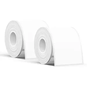 T50M Series Label Maker Tape, 2 Rolls 1.96'' × 3.14'' (50mm × 80mm) 100 Labels/Roll Genuine Laminated Thermal Label Tape, Waterproof Oilproof Highly Adhesive Auto Detect Labels, Black on White