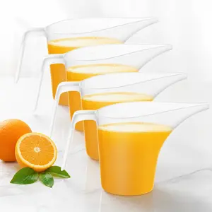 4 Pack 1000ml Plastic Pitcher with Funnel Spout – Large Easy-Pour Measuring Cup, Perfect for Bakeware, Oil Dispenser, Plant Watering Can – Heat Resistant & Reusable outdoorfun