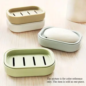 1pc Double-Layer Drain Soap Box - Easy-to-Clean Plastic Soap Holder for Bathroom and Toiletry Storage