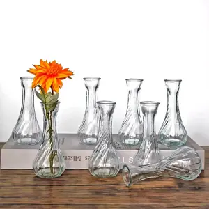 Bud Vases in Bulk Set of 8, Small Vases for Flowers, Mini Clear Bud Vases for Centerpieces Vintage Vases for Wedding Home Table Decorations