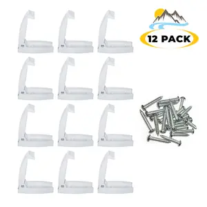 Camp'N RV Camper Trailer Baggage Door Catch Storage Compartment Latch Holders Clips - White