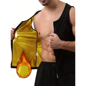 [Sauna Suit With Zipper Jacket] Sauna Suit For Men Sauna Vest With Zipper Neoprene Waist Trainer Vest Sauna Jacket