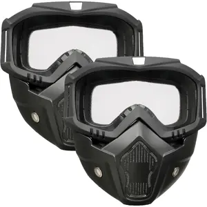 Airsoft Mask Full Face, Paintball Mask, Tactical Mask, Motorcycle Helmet Goggles with Removable Face Mask for Men Women