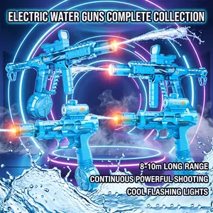 2026 Ultimate Electric Water Blaster with Glowing Flame Muzzle (Safe Orange Tip), Fully Automatic 700cc High Capacity Squirt Gun, 32FT Range, Summer Pool Toy for Kids & Adults