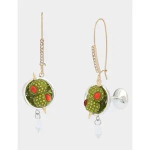 Betsey Johnson MARTINI DROP EARRINGS GREEN