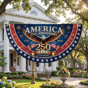 USA 250th Anniversary Banner 1776-2026, Patriotic Eagle Flag, Custom Name Bunting, 250 Years of Independence Day Decor American Garden Flags