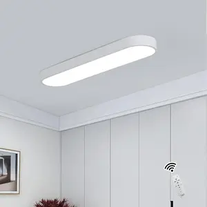 Modern LED Ceiling Light, 23.6" Flush Mount Ceiling Lamp, 60W Dimmable Linear Metal Ceiling Chandelier Lighting Fixture for Living Room Bedroom Dining Room Office Hallway Closet Aisle, White